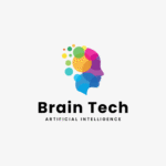 Colorful Brain Human Technology Logo